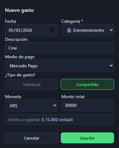 New expense — shared 50/50